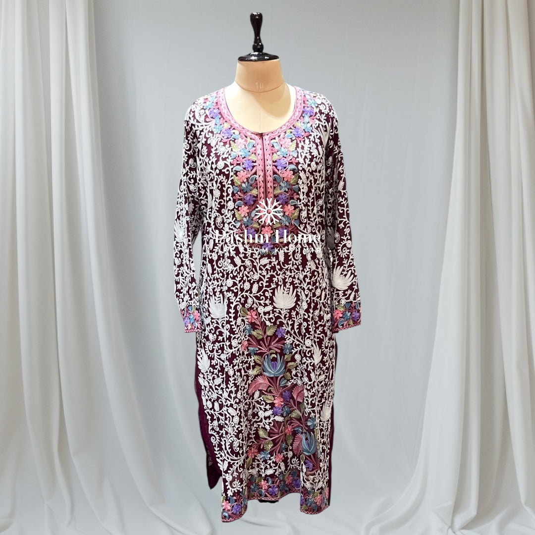 Purple Floral Pure Georgette Top Suit