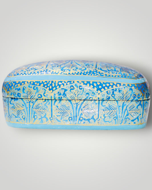 Blue Paper Mache Meter Box