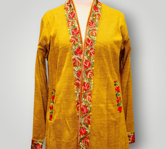 Yellow Wool Knitted Ari Shrug