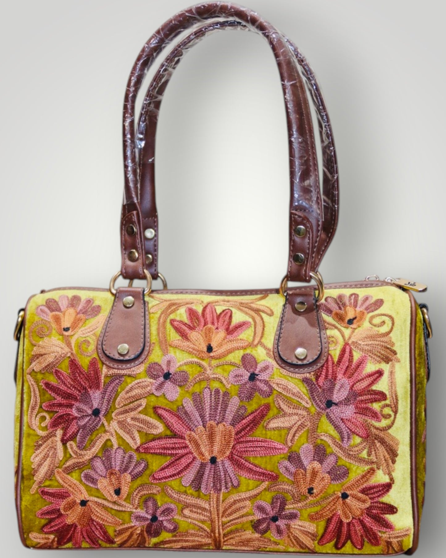 Yellow Ari Handmade Embroidered Handbag