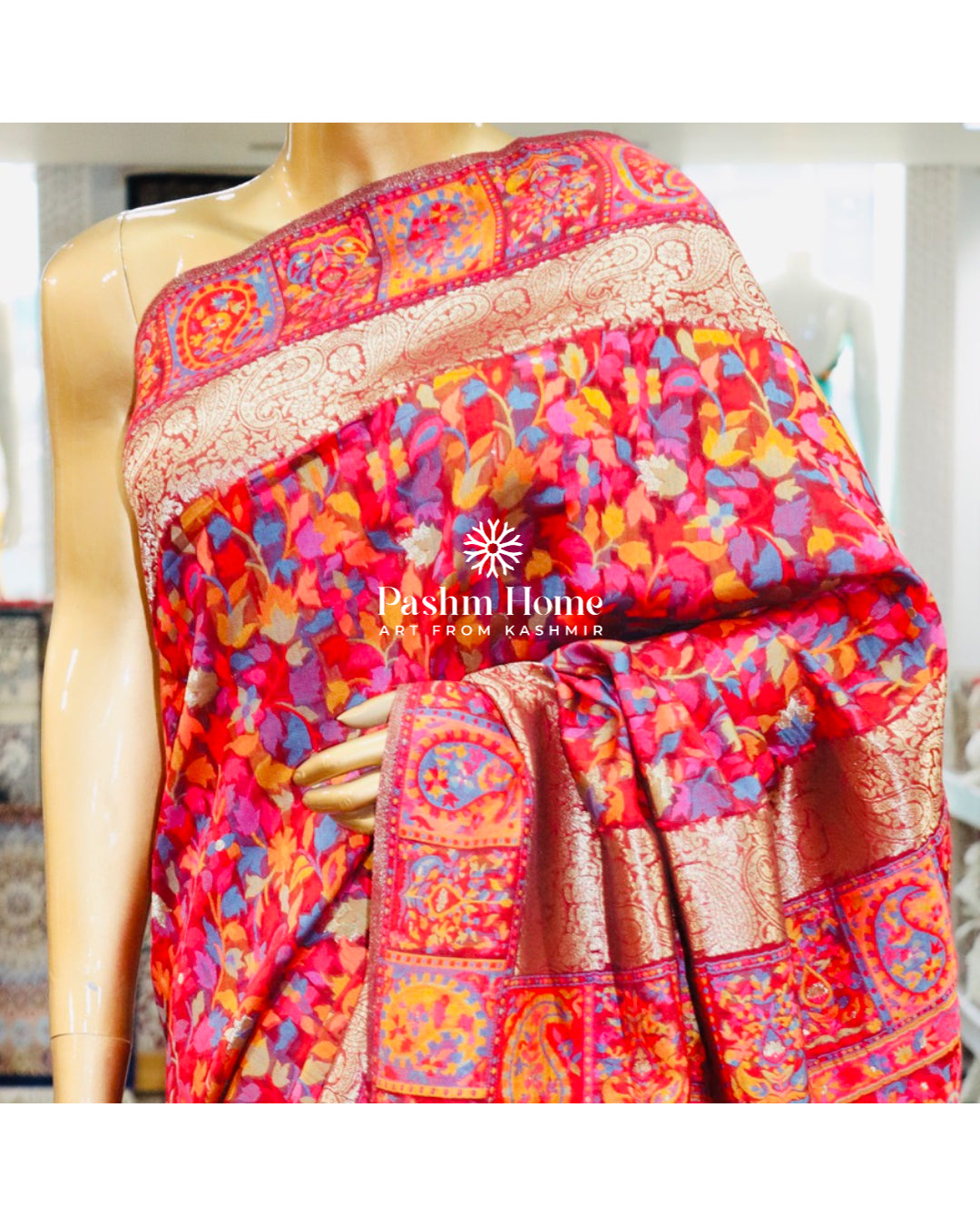 Kani Silk Saree With Resham Border