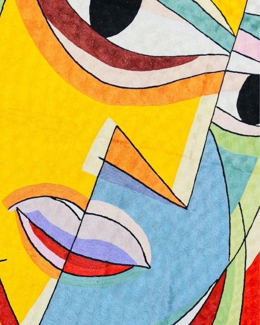 Silk Chainstitch Handmade Picasso Rug