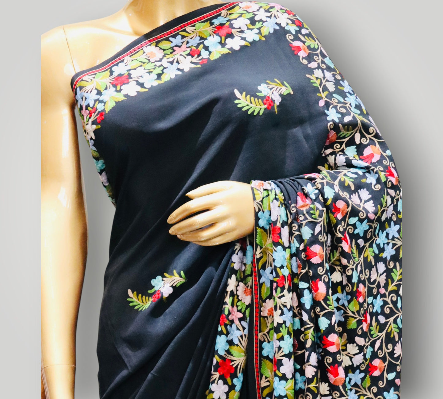 Black Handmade Ari Paladar Saree