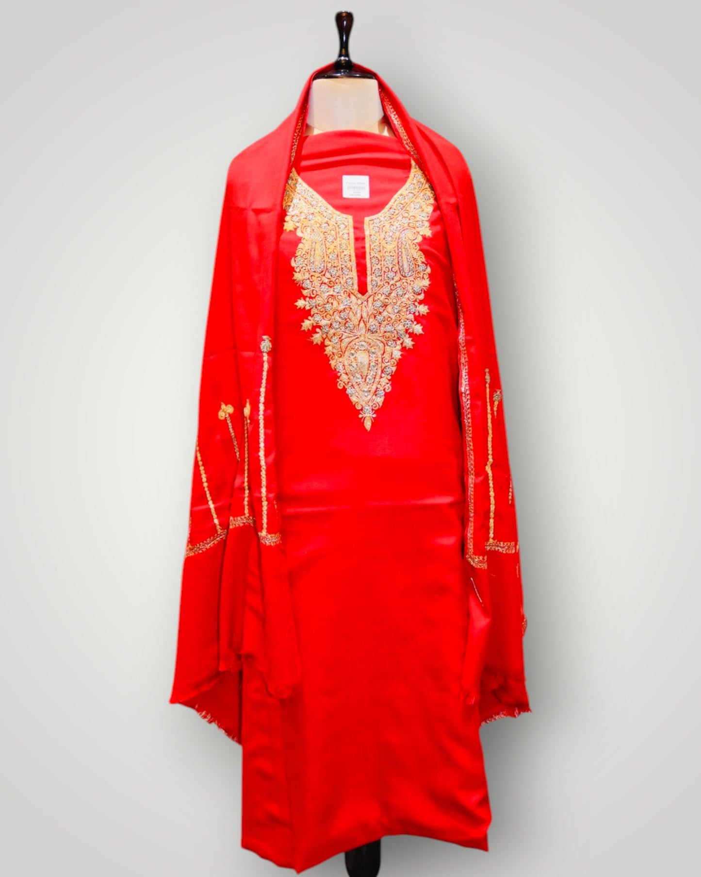 Pista Pure Wool Tilla Suit With Dupatta