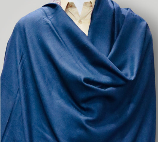 Navy Blue Cashmere Antique Kani Border Gents Shawl