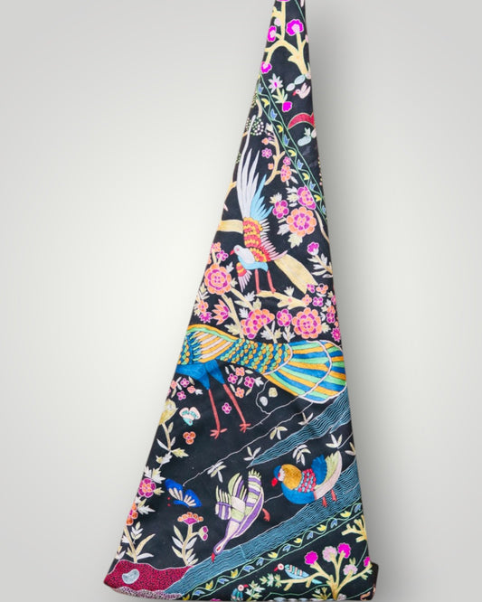 Black Birds Design Pure Pashmina Kalamkari Shawl