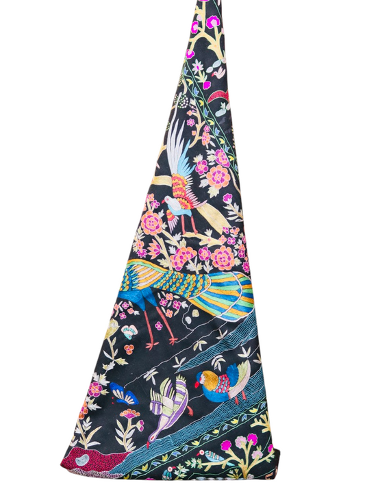 Black Birds Design Pure Pashmina Kalamkari Shawl