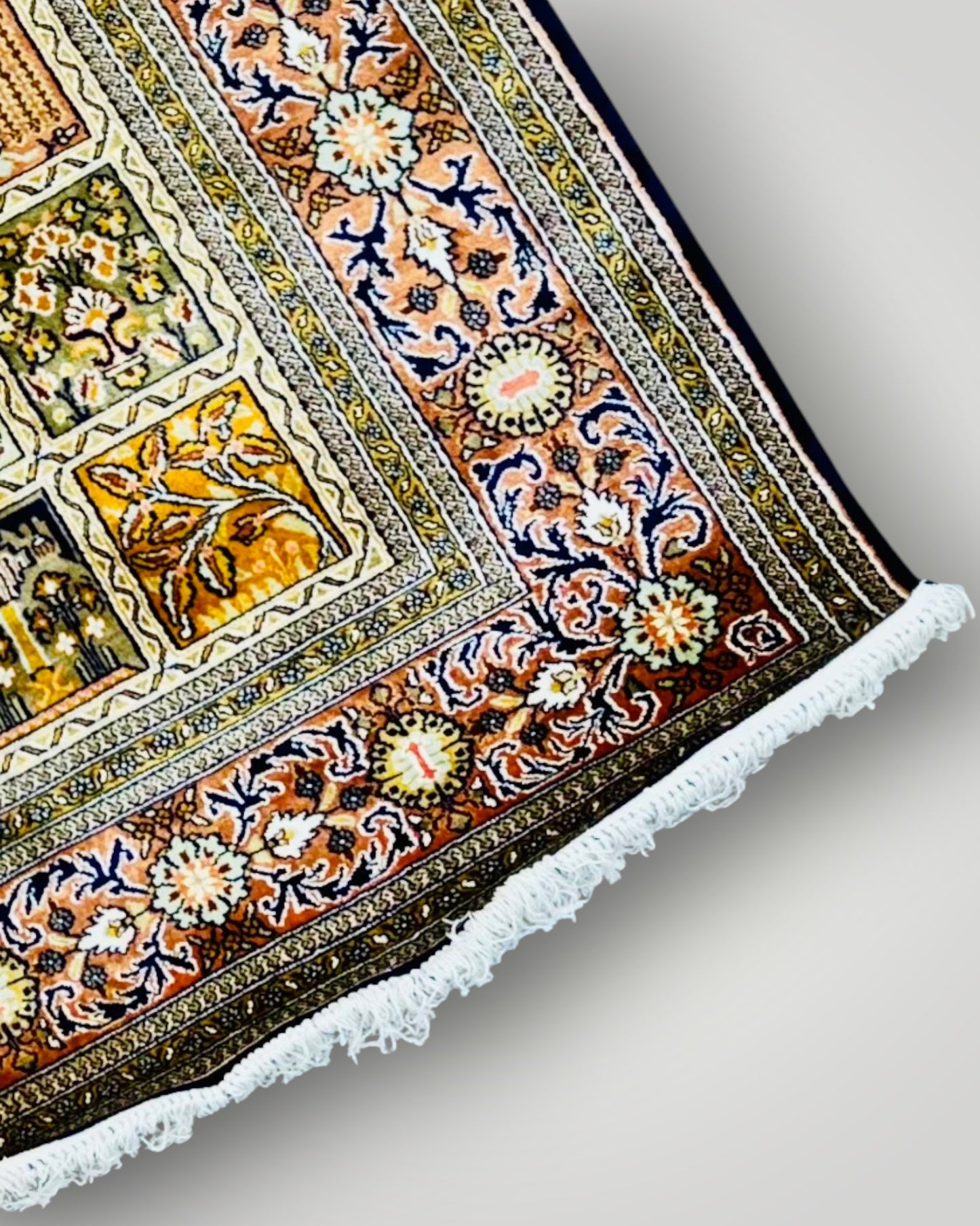 6 FT × 4 FT Qum Silk On Silk Hand Knotted Carpet