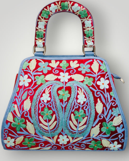 Crimson Ari Handmade Embroidered Handbag