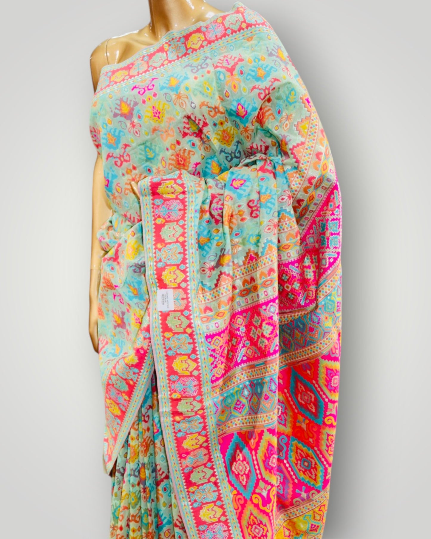 Light Green Kani All Over Saree