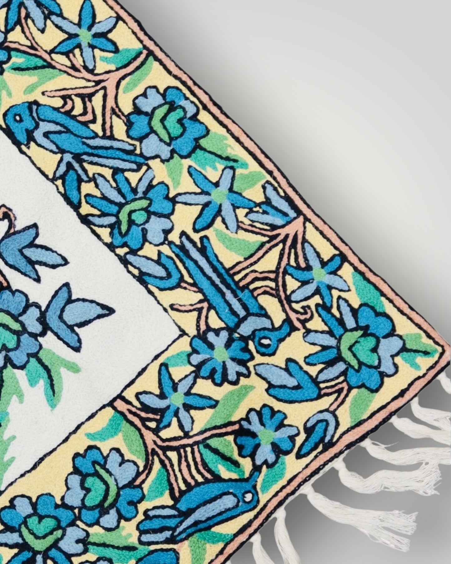 Silk Chainstitch Handmade Tree Of Life Rug