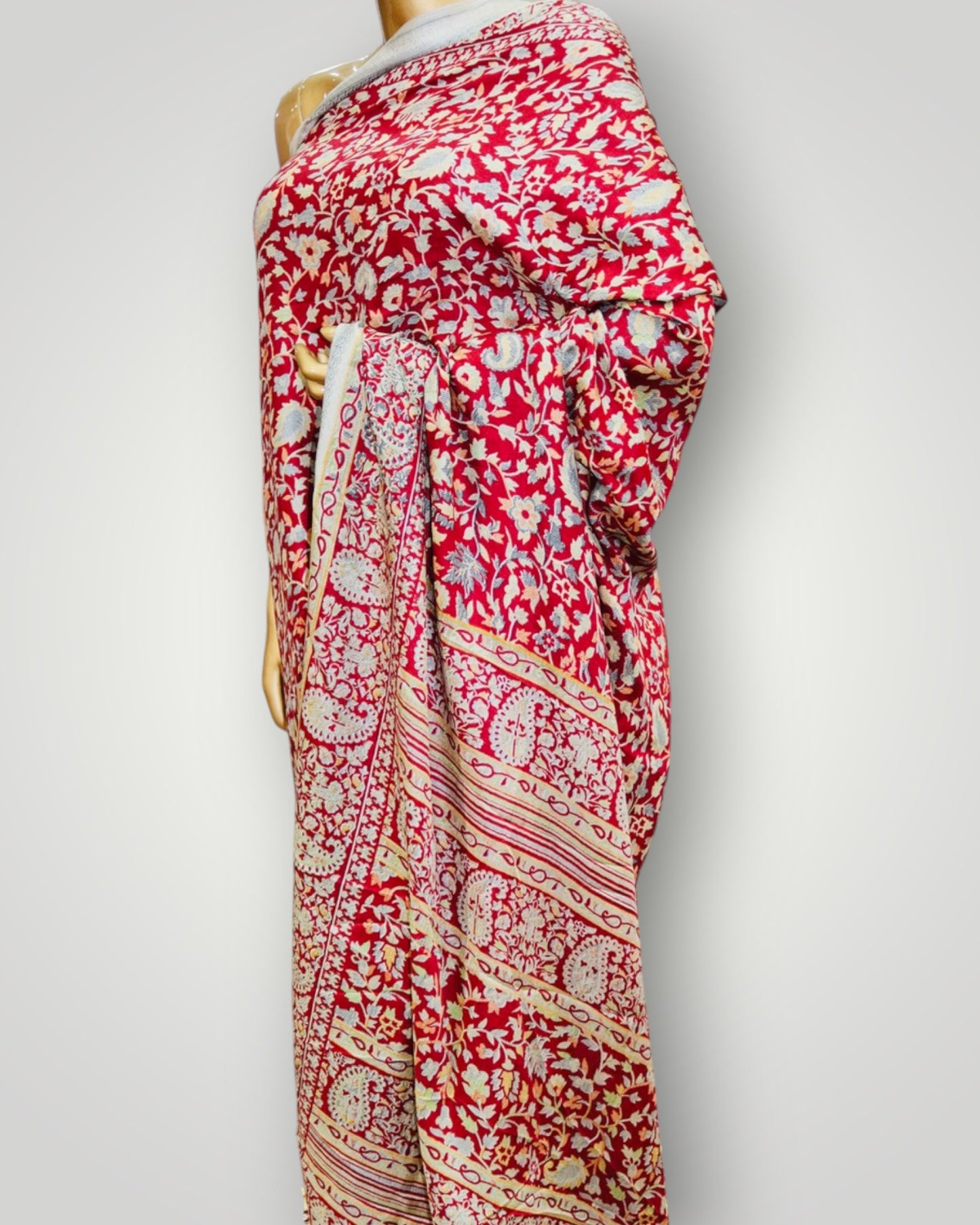 Red Printed Silk Saree
