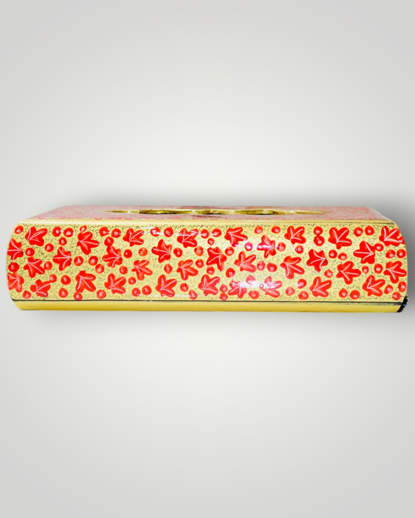 Golden Paper Mache Poshkar Design Tissue Box