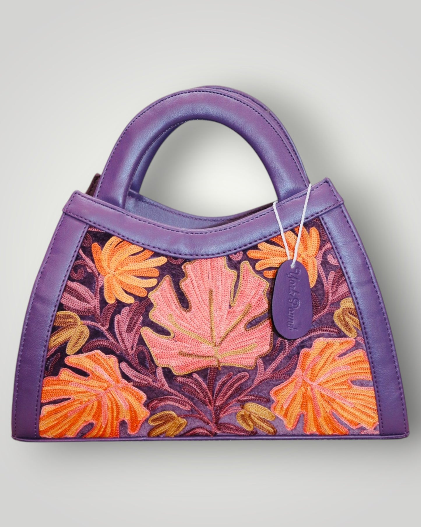 Purple Handmade Ari Embroidered Handbag
