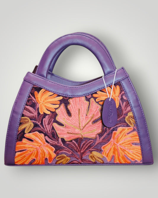 Purple Handmade Ari Embroidered Handbag
