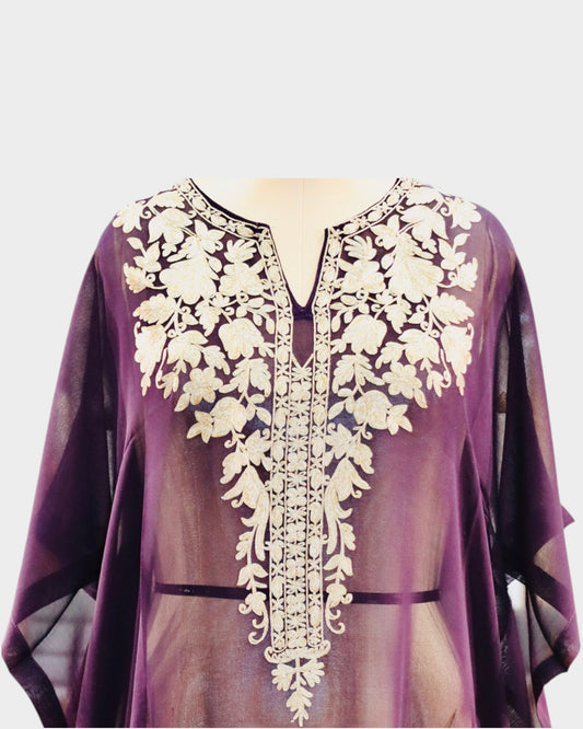 Purple Georgette Ari Short Kaftaan