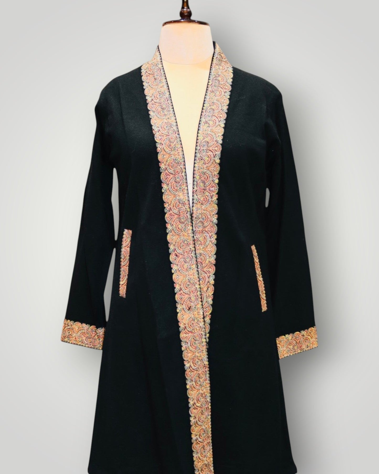 Pure Wool Knitted Red Sozni Shrug
