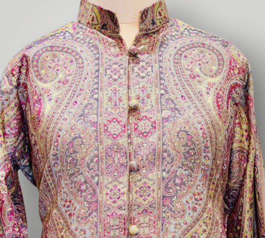 Beige Pure Wool Kani Jamawar Short Jacket