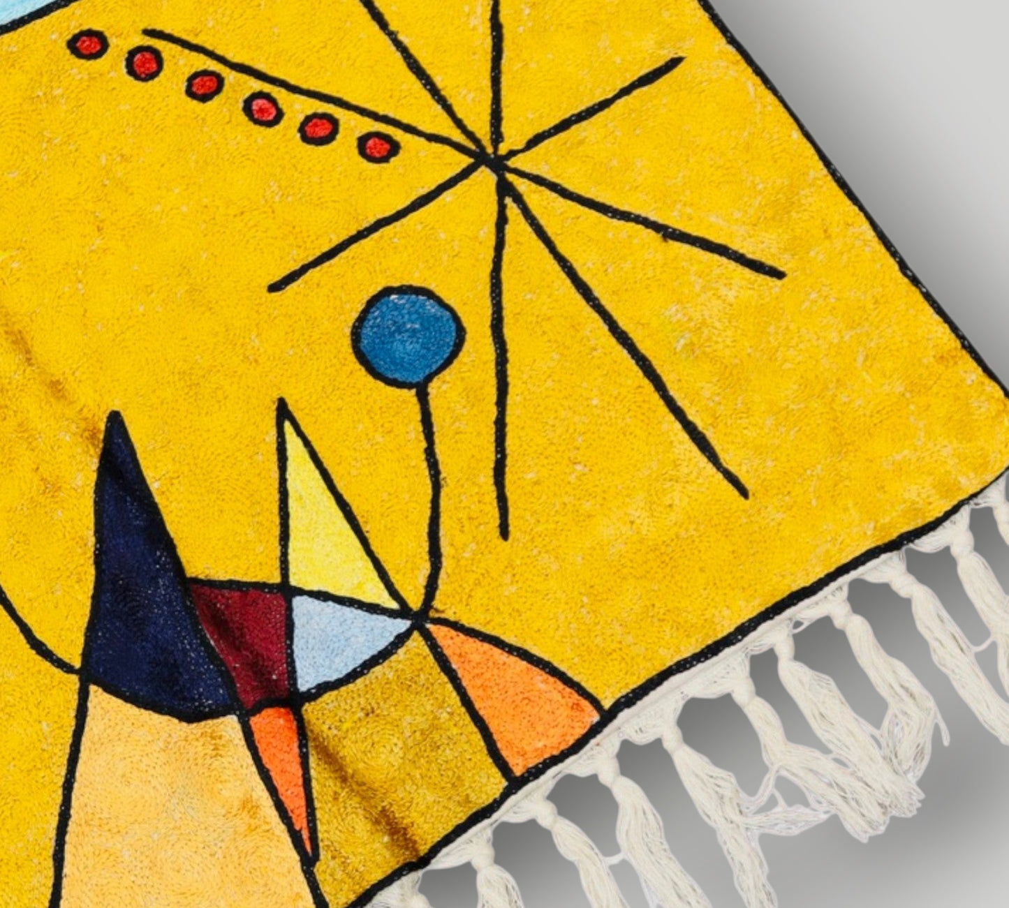 Silk Chainstitch Handmade Modern Picasso Rug