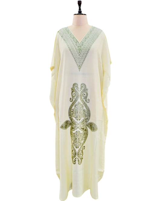 Grey Cashmere Long Kaftaan