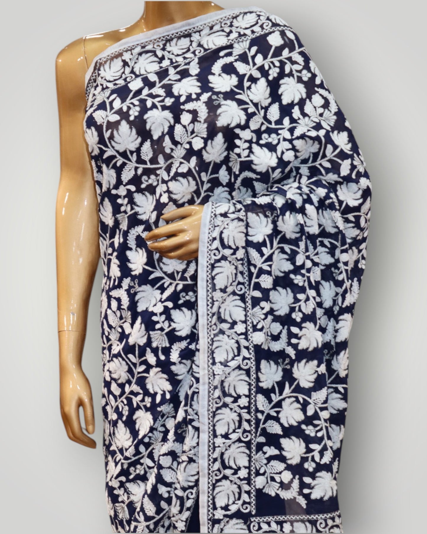 Blue Ari Work All Over Saree