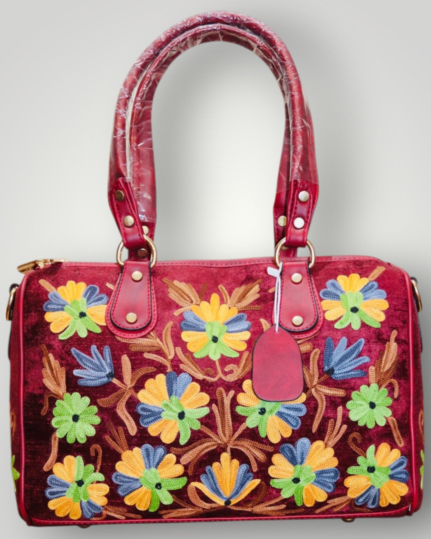 Red Ari Handmade Embroidered Handbag