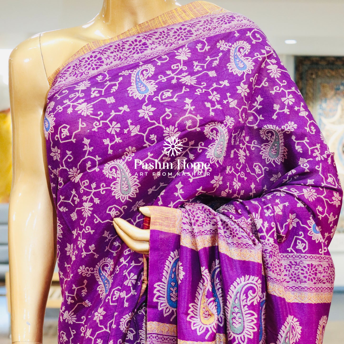 All Over Printed Silk Saree