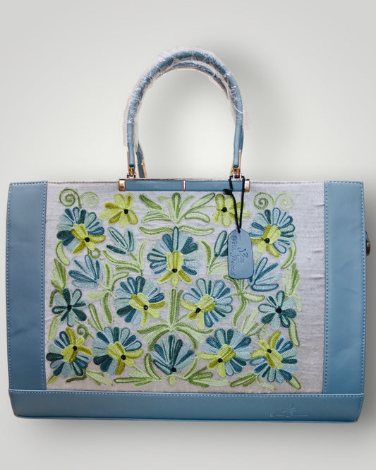 Teal Kani Handmade Embroidered Handbag