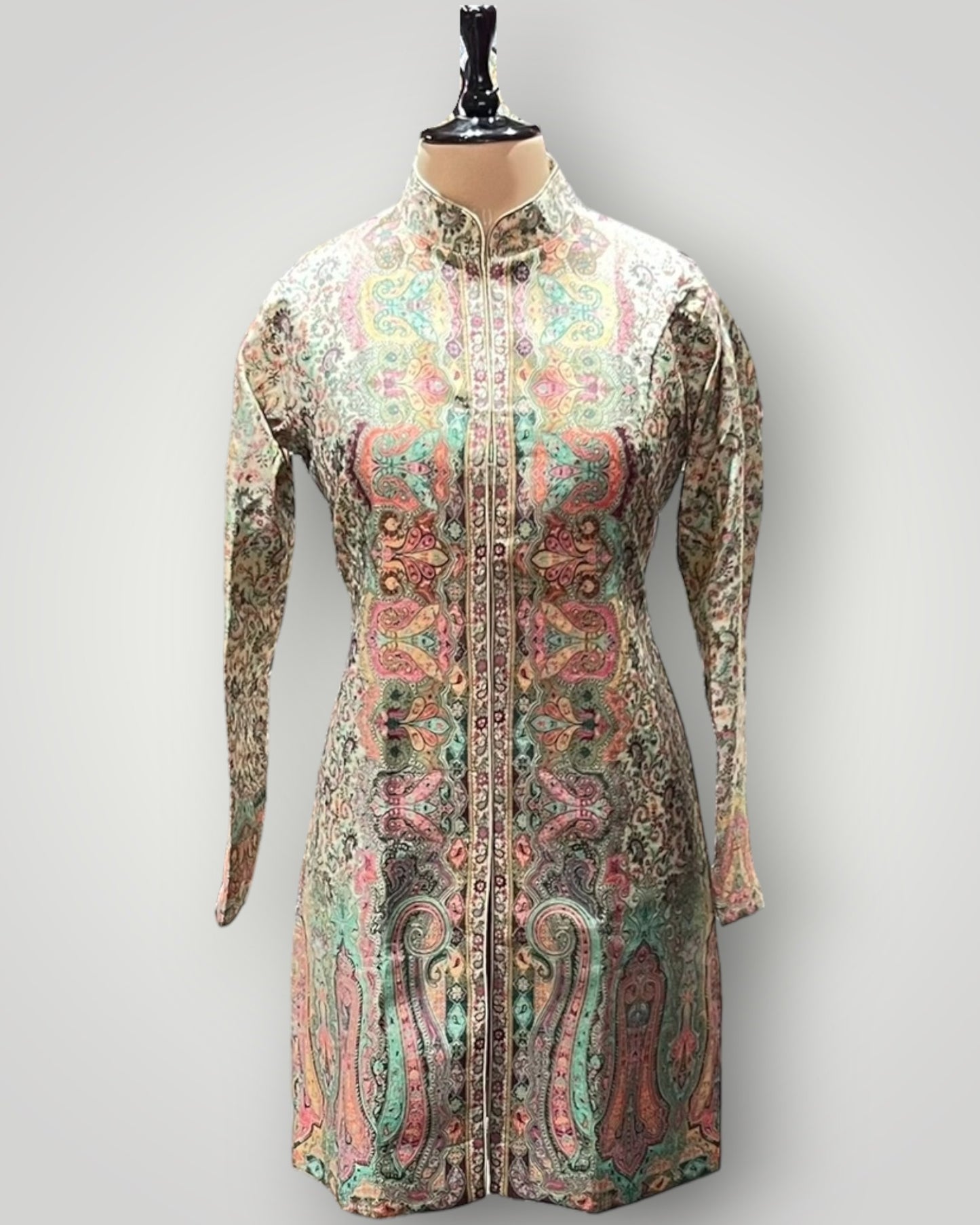 Multicolour Fine Silk Kani Weaved Coat