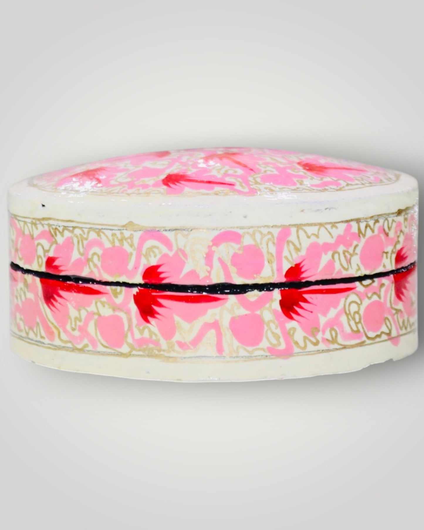 White Paper Mache Round Box