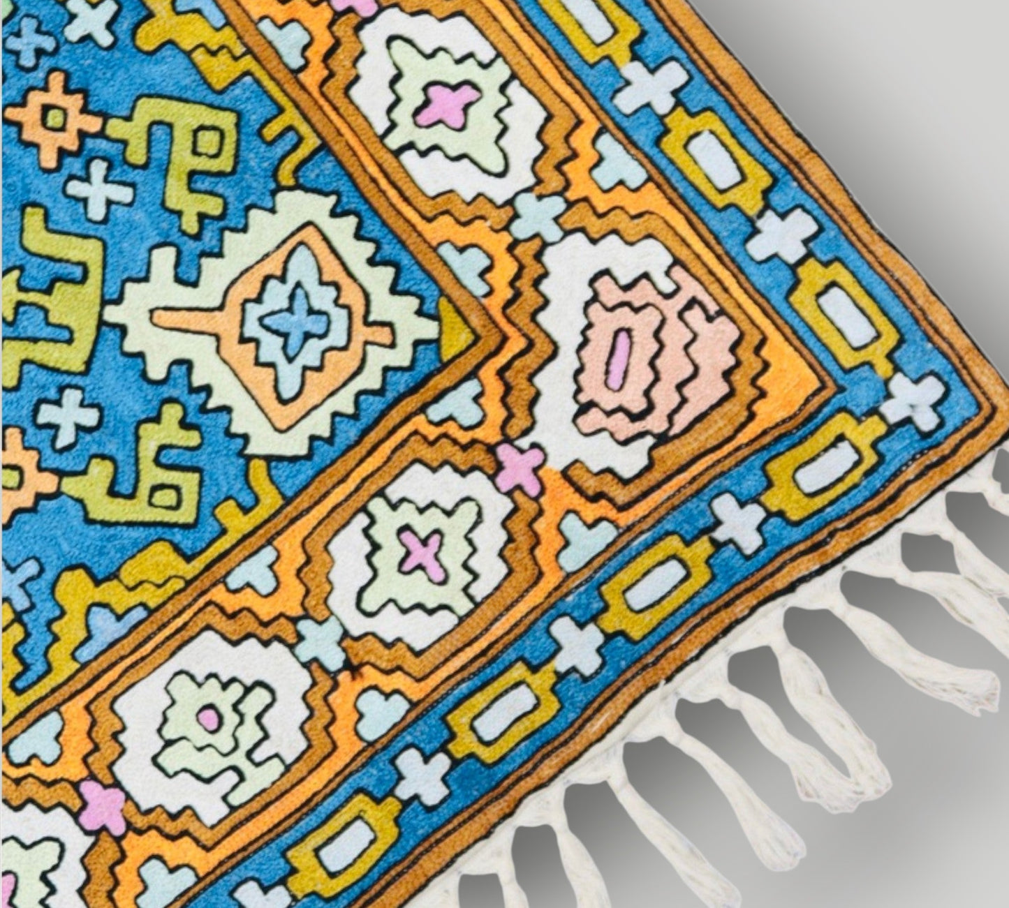Silk Chainstitch Handmade Klim Rug