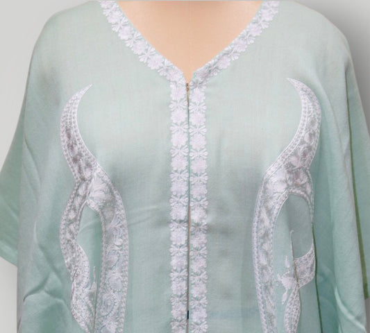Mist Cashmere Ari Paisley Cape Shawl