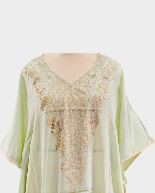 Olive Plain Georgette Ari Short Kaftaan