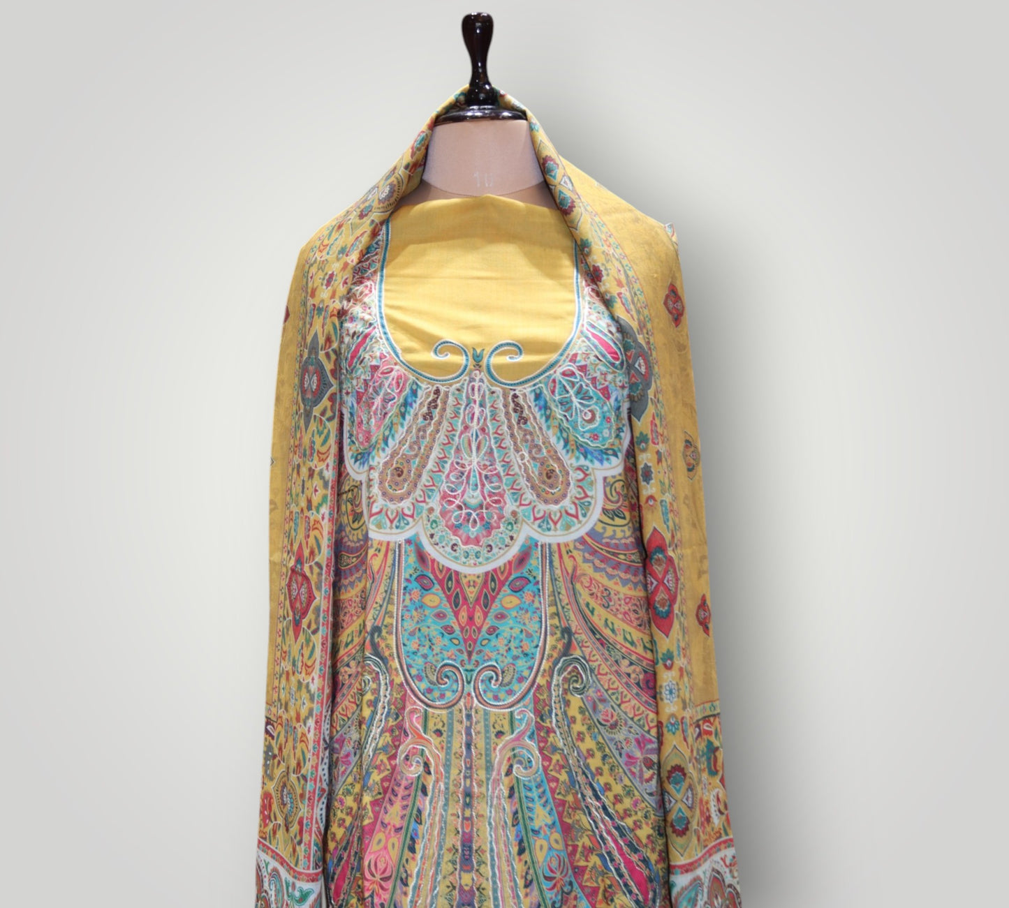 Yellow Pure Cotton Kalamkari Suit