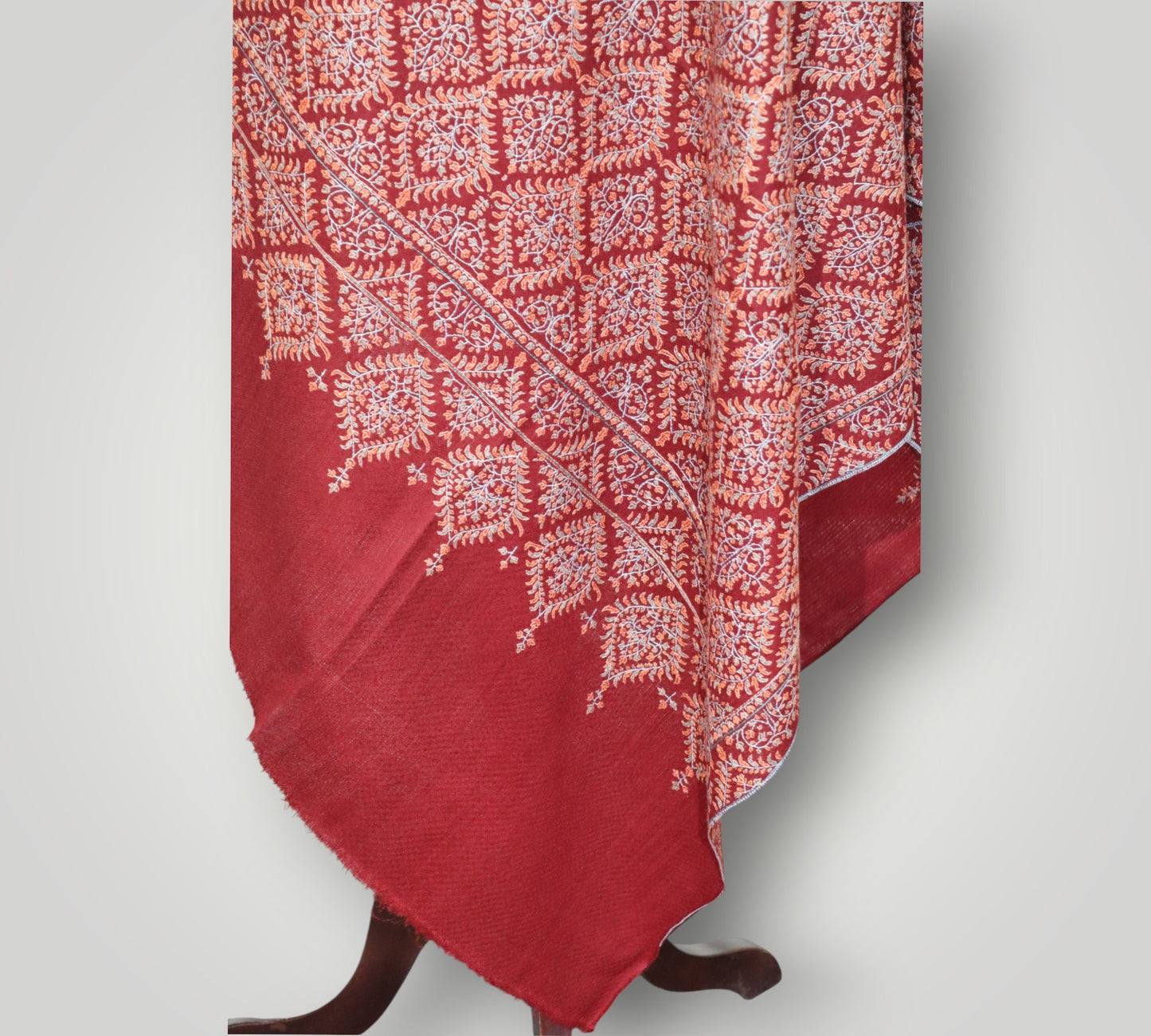 Pure Pashmina Maroon Sangeen Jama Shawl
