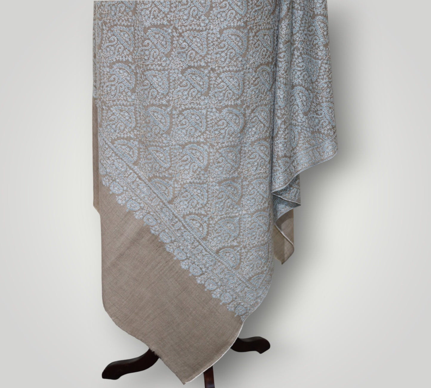 Exclusive Natural Colour Pure Pashmina Sozni Jama Gents Shawl