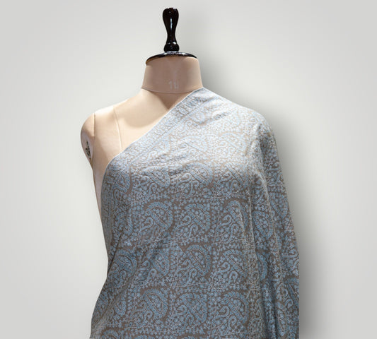 Exclusive Natural Colour Pure Pashmina Sozni Jama Gents Shawl