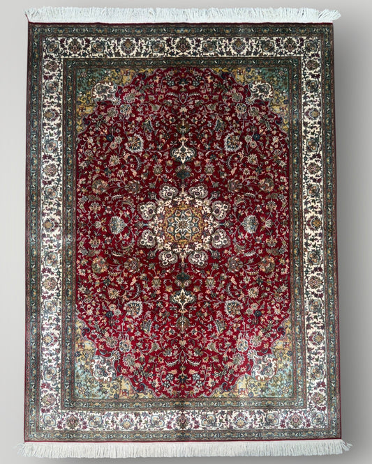 5 FT × 7 FT Kashaan Silk On Silk Hand Knotted Carpet