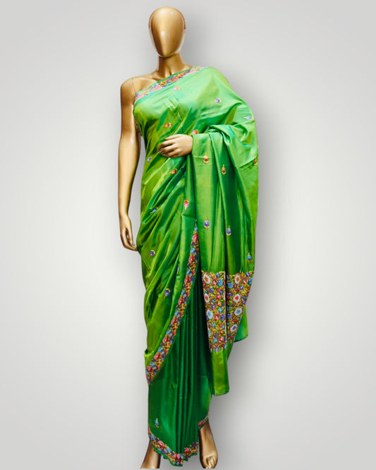 Green Pure Silk Ari Saree