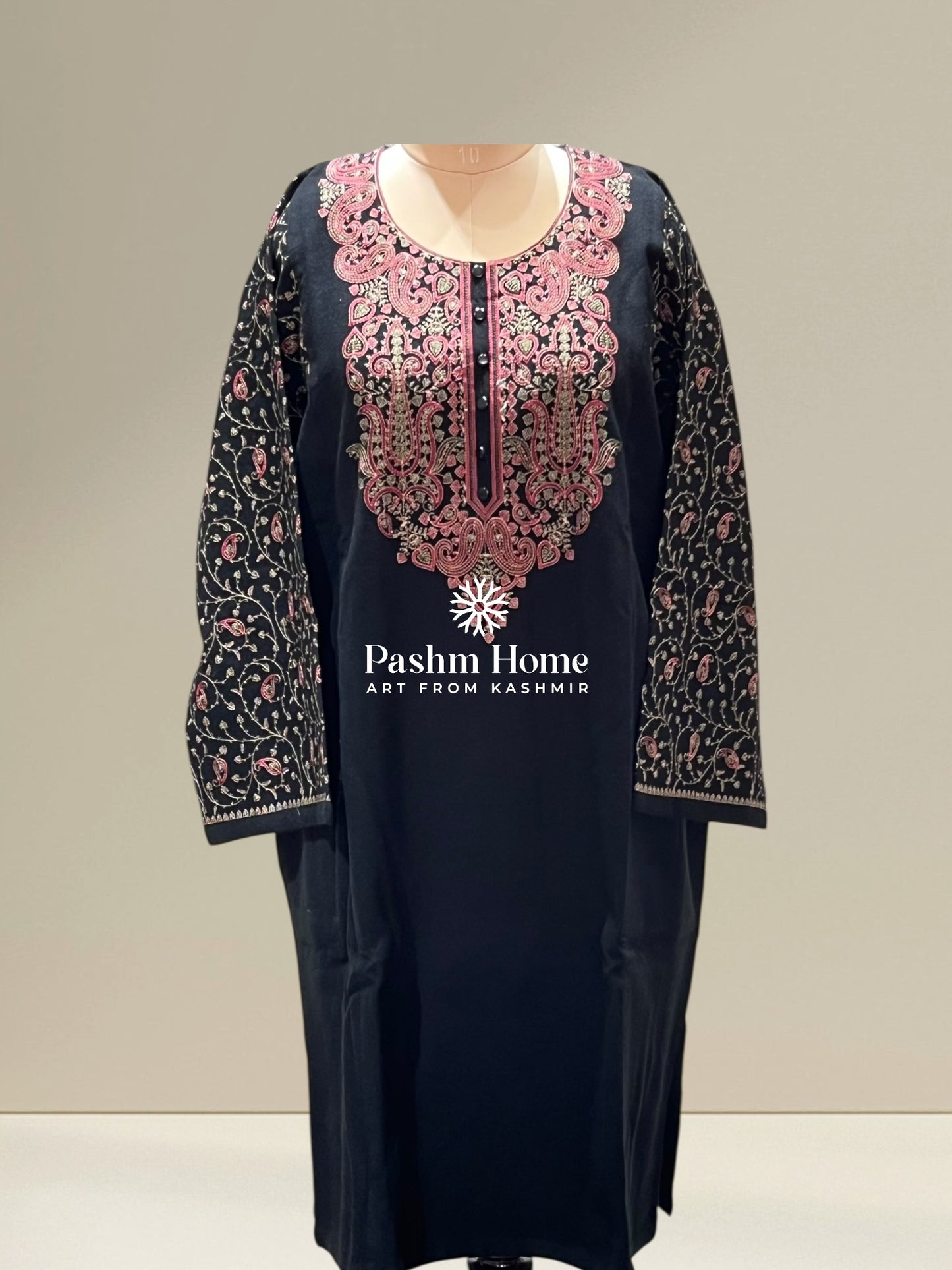 Black Embroidered Pheran