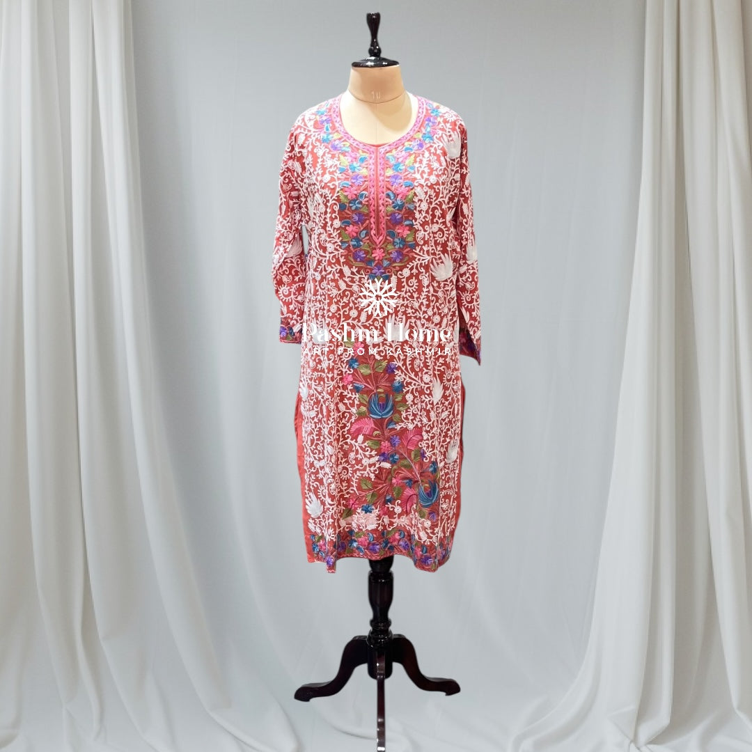 Pink Floral Pure Georgette Top Suit