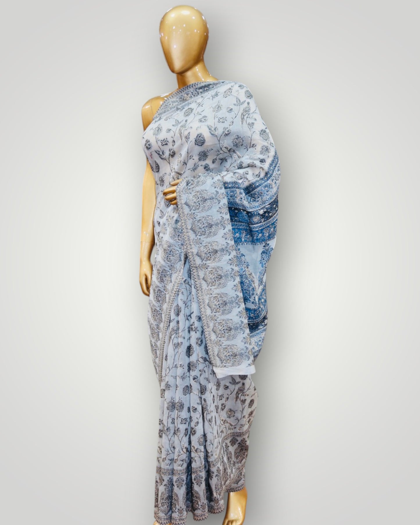 Light Blue Pure Silk Ari Saree