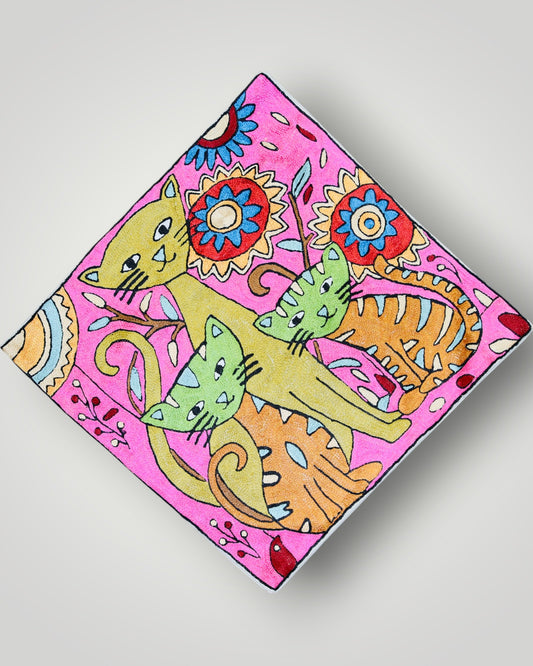 Pure Silk Chainstitch Cushion Cover