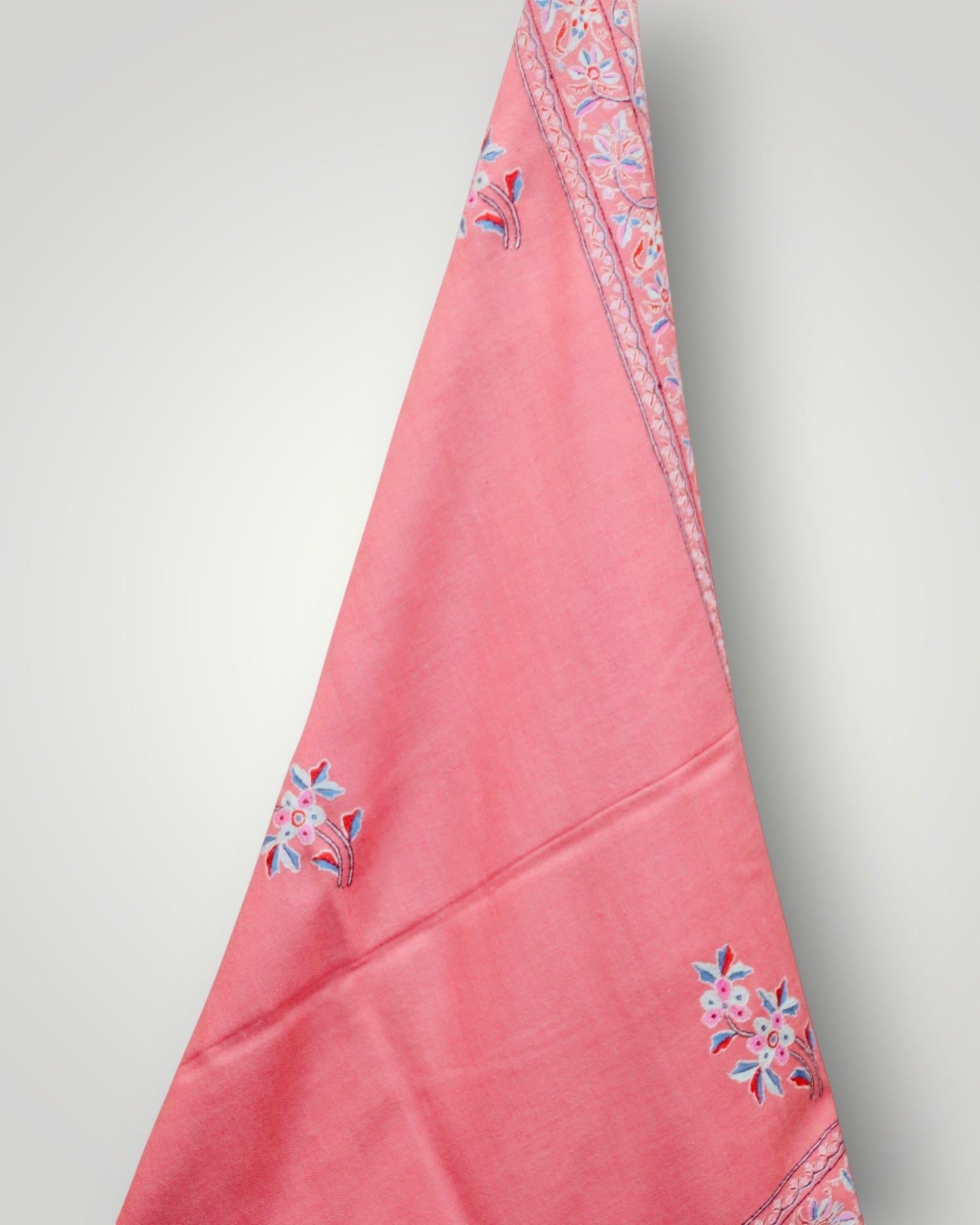 Pink Pure Pashmina Handmade Sozni Shawl