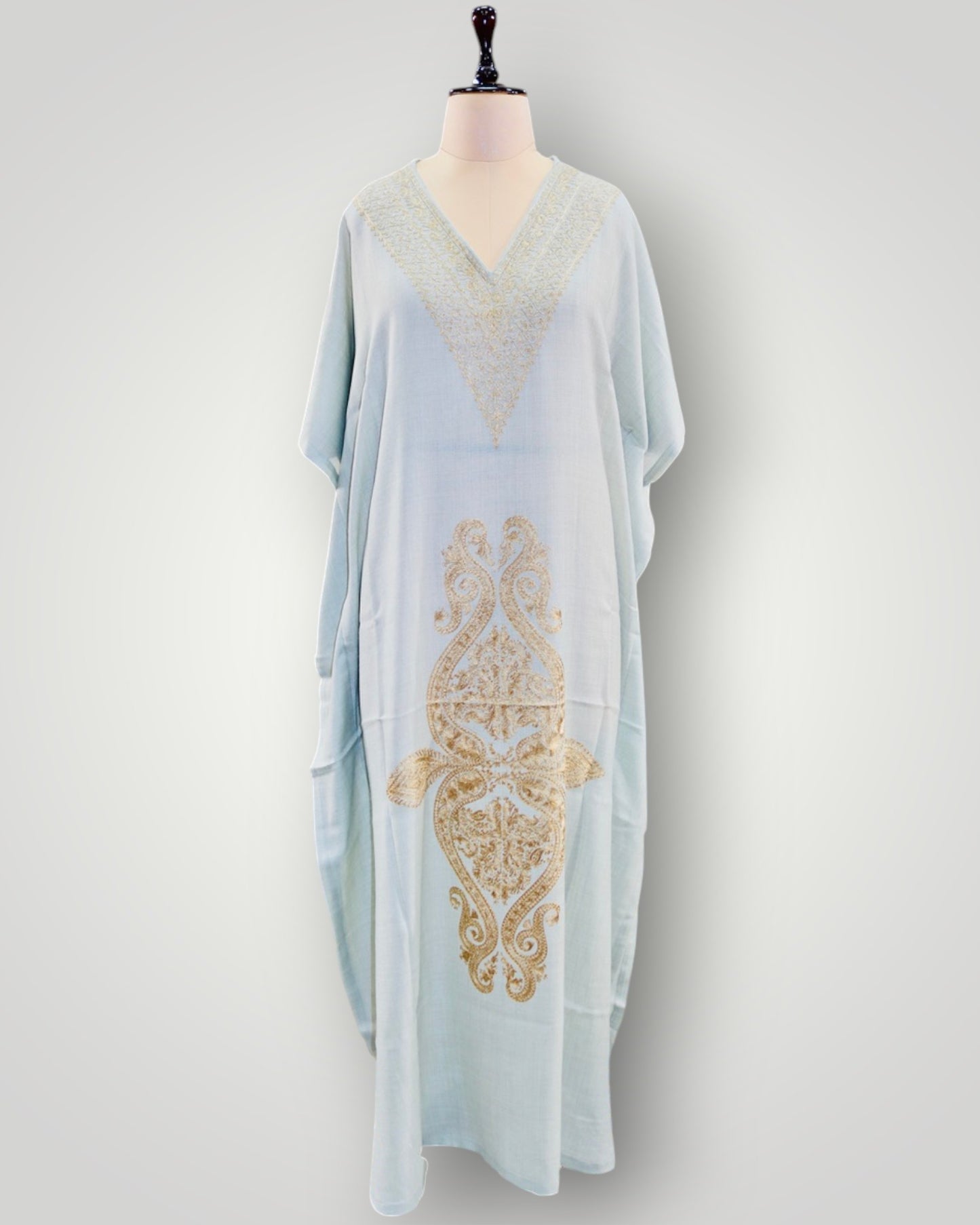 Olive Cashmere Ari Long Kaftan