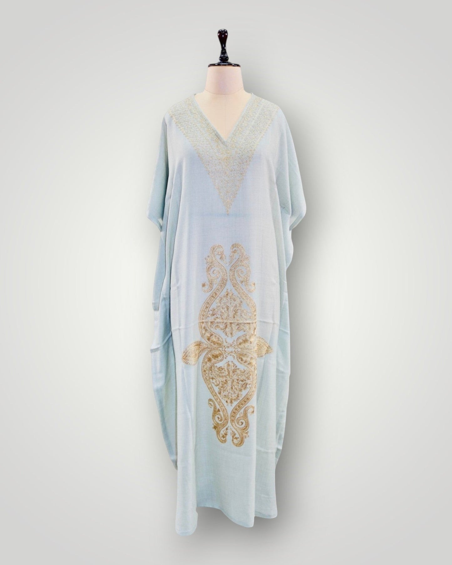 Grey Cashmere Ari Paisley Long Kaftan