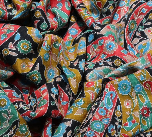 Multicolour Floral Pashmina Kalamkari Shawl