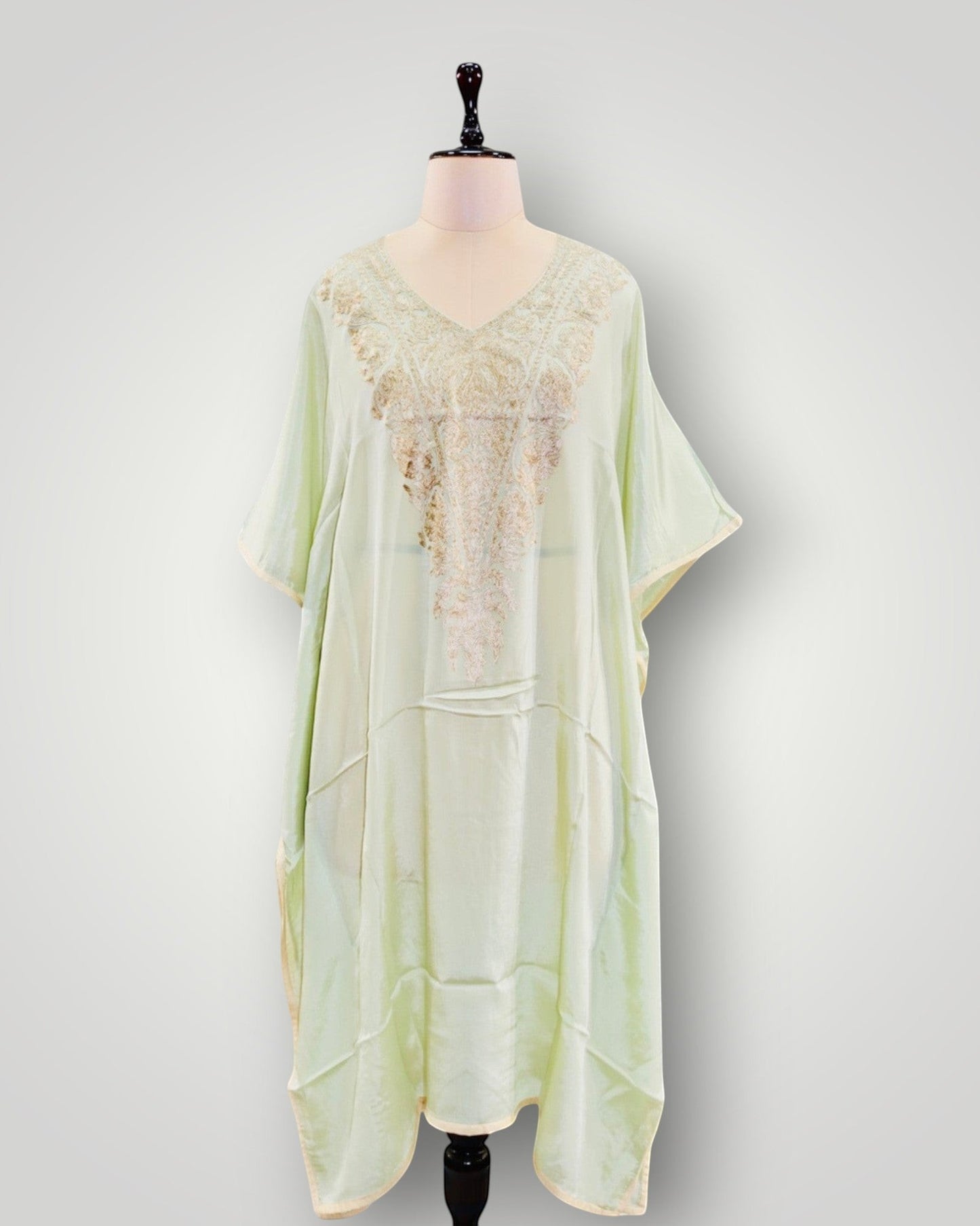 Light Blue Georgette Printed Ari Short Kaftan