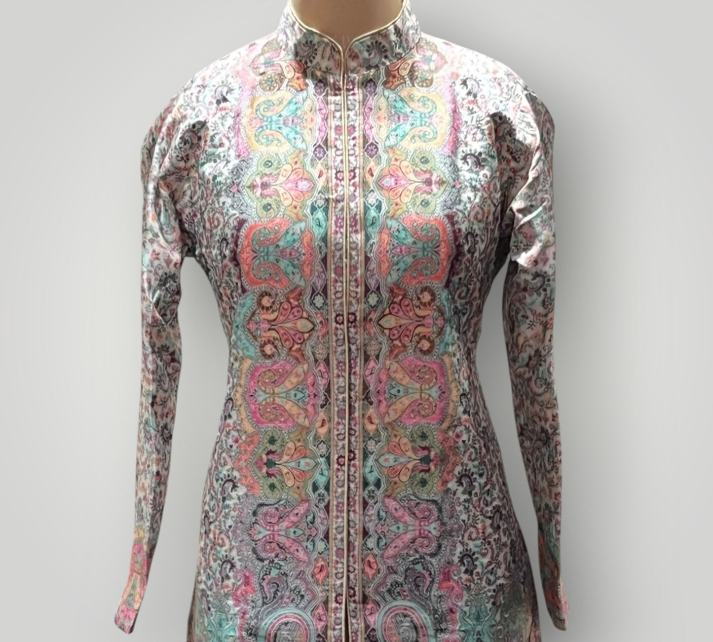 Multicolour Fine Silk Kani Weaved Coat