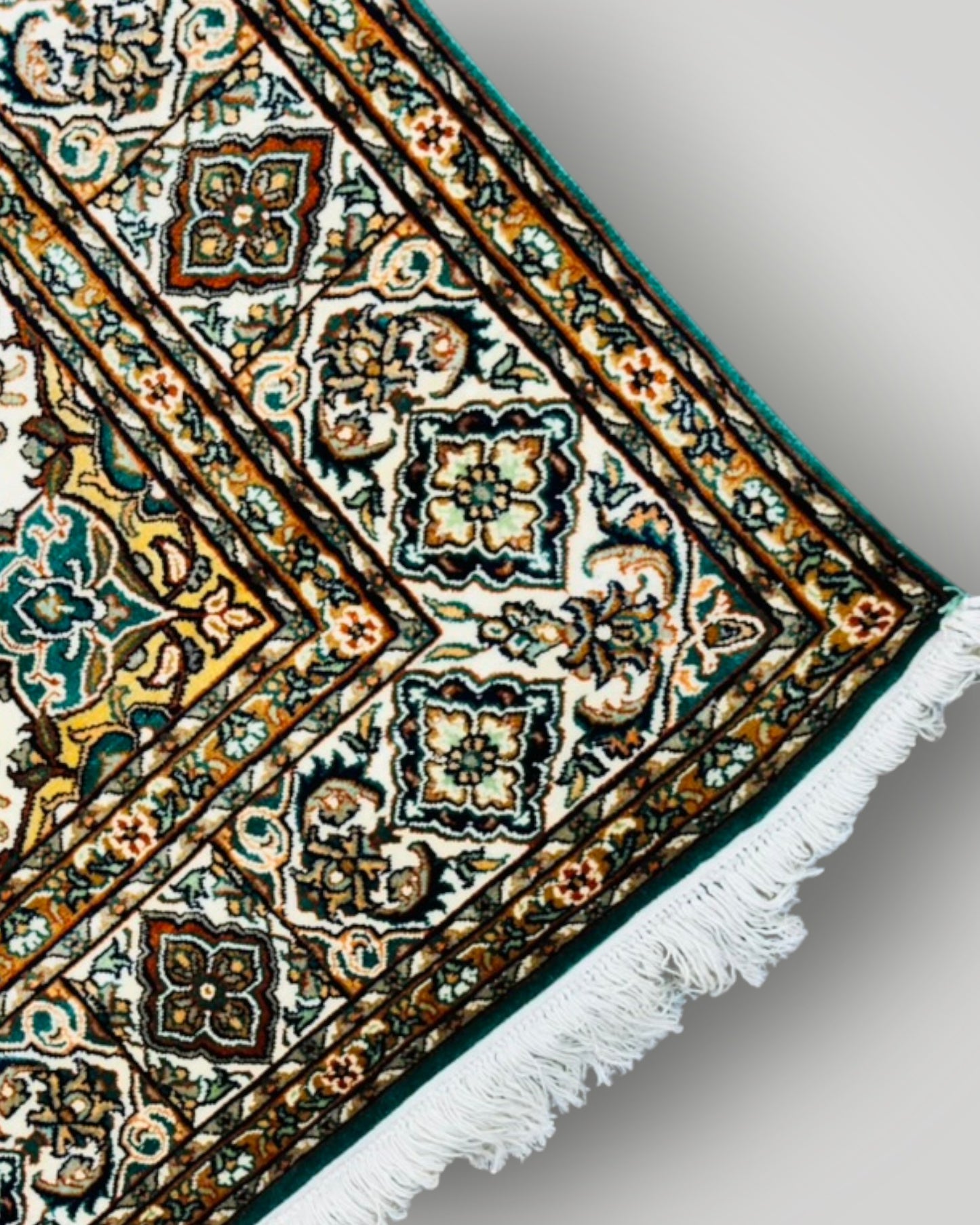 6 FT × 4 FT Tabrizi Fine Silk On Silk Hand Knotted Carpet